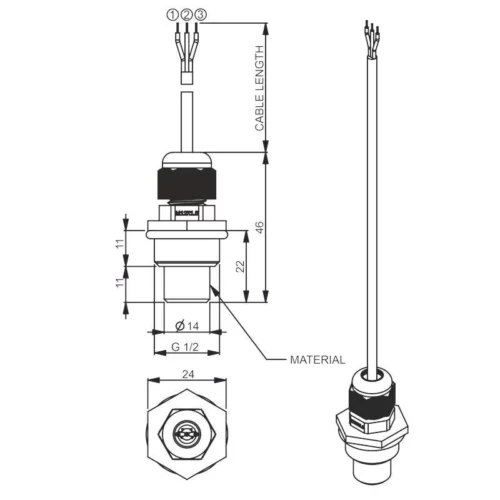 temperature sensor dimensions