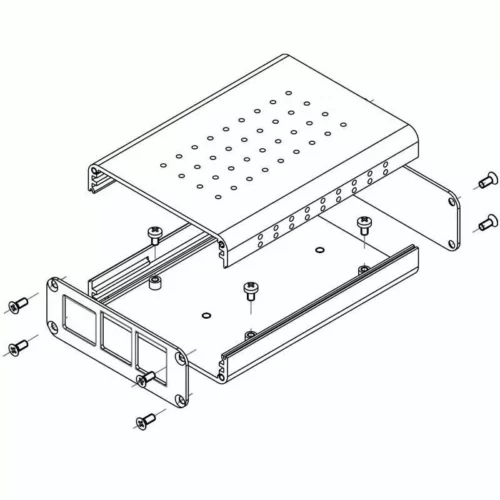 Customized extruded aluminum enclosure for Raspberry Pi3 parts