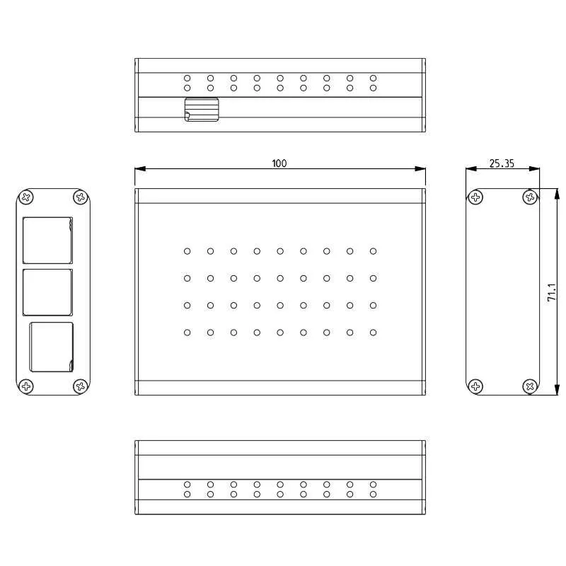 electronic enclosure made of extruded aluminum dimensions