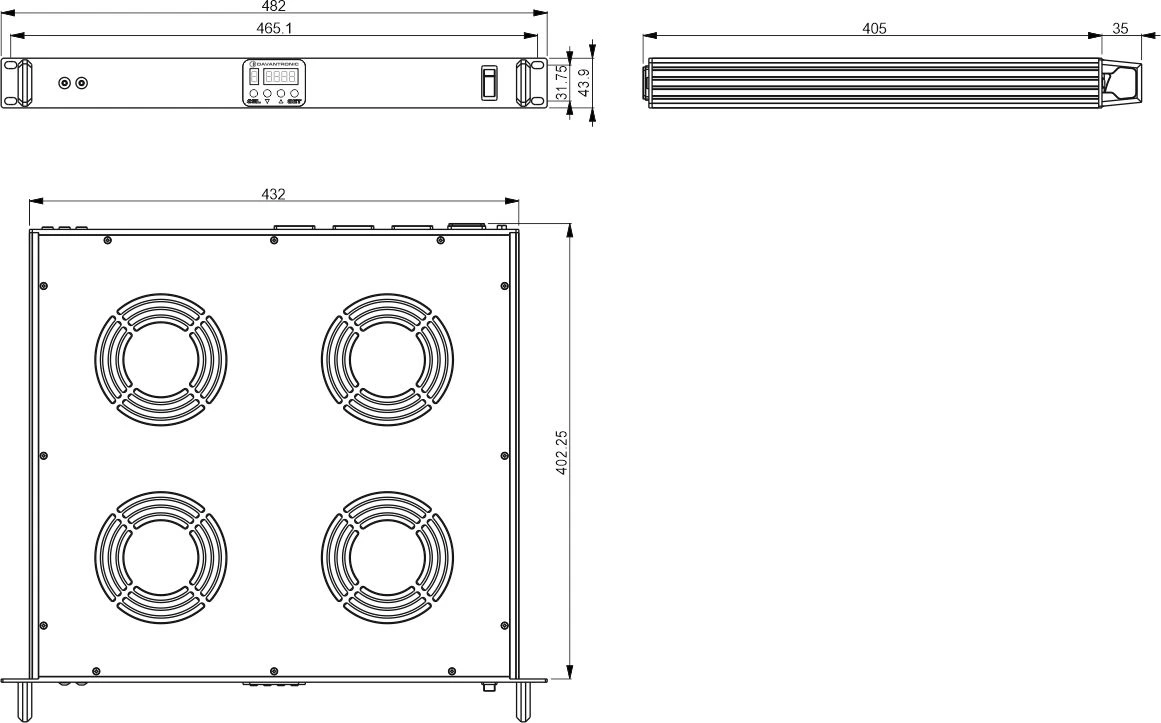 D1000737 19 inch 4 fan cooling module